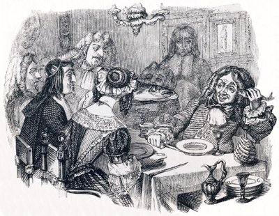 Le rieur et les poissons - Fables de La Fontaine - Grandville