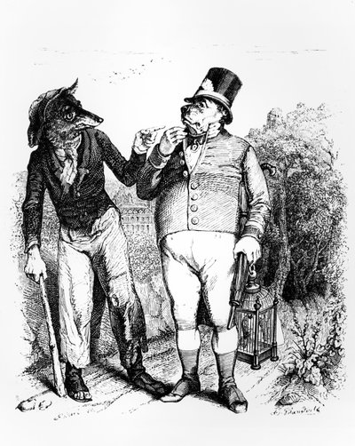 Le Chien et le Loup, illustration pour 