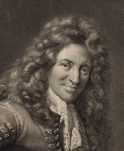 Portrait du luthiste et compositeur Charles Mouton vers 1626-1710, années 1690 - Gérard Edelinck