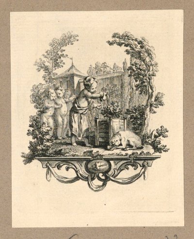 Enfant Arrosant une Plante - Gravelot