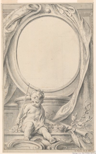 Conception pour cadre entourant le portrait de William Russell, premier duc de Bedford - Gravelot