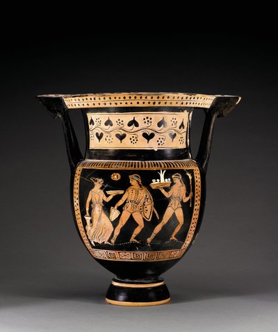 Cratère à colonnes à figures rouges apulien, attribué au groupe Letet, vers 370-360 av. J.-C. - Greek