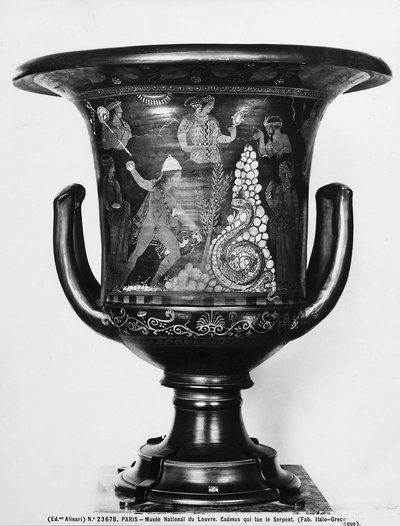 Cratère à cloche avec scènes mythologiques représentant Cadmus et le serpent - Greek