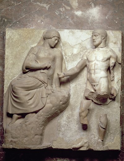 Hercule et Minerve, une des séries de métopes représentant les Travaux d