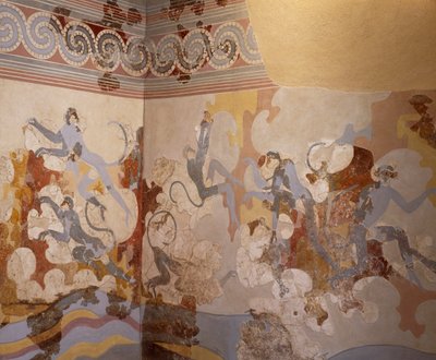 Les singes bleus (fresque) - Greek School