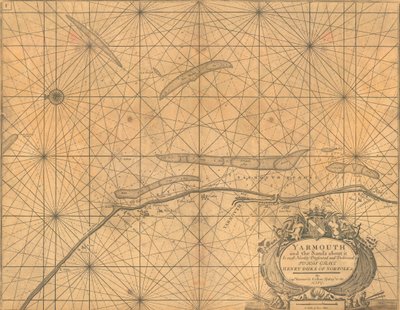 Carte de Yarmouth et des sables environnants, vers 1700 - Greenvile Collins
