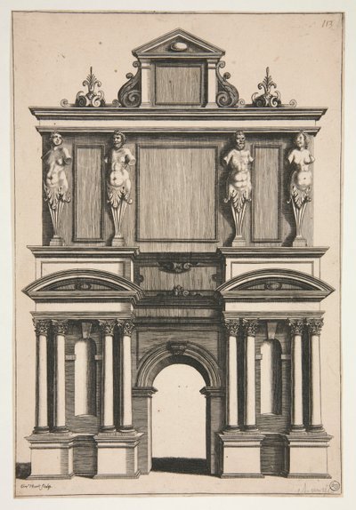 Conception pour une Arche avec Quatre Figures de Termes - Gregoire Huret