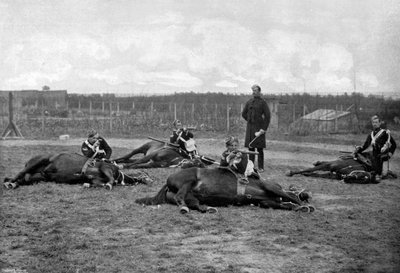 Une partie des 4e Hussards de la Reine en escarmouche à pied - Gregory and Co