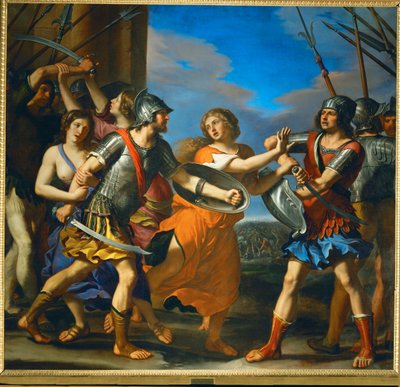 Hersilia sépare Romulus et Tatius, le roi des Sabins ... - Guercino (1591-1666)