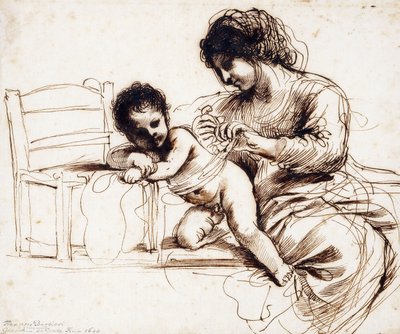 Une mère et son enfant près d