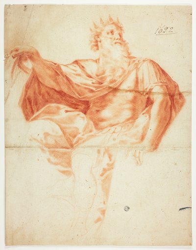 Étude pour le roi David, avec harpe et livre de psaumes - Guido Reni