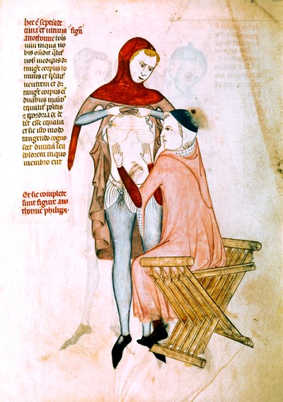 Médecin examinant le patient (miniature) - Guido da Vigevano da Pavia
