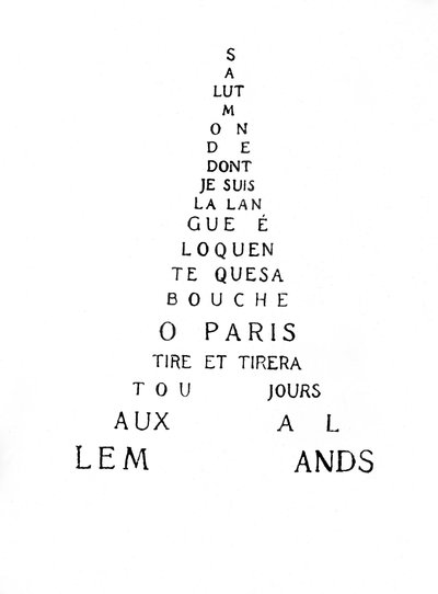 Calligramme de la Tour Eiffel - Guillaume Apollinaire