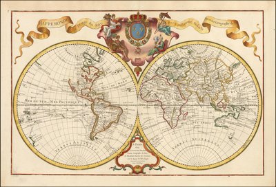 1720 carte du monde - Mappemonde a l