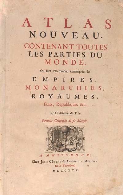 Atlas portant le monde, dans une boutique de cartes géographiques - Guillaume Delisle