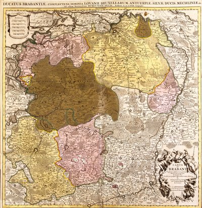 Carte du Brabant (Belgique et Pays-Bas) (gravure) - Guillaume Delisle