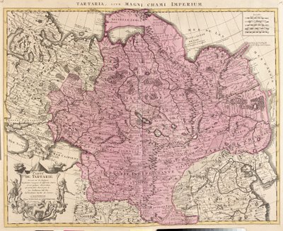 Carte de la Tartarie (Asie centrale, Sibérie, Turkestan, Mongolie et Mandchourie) (gravure) - Guillaume Delisle