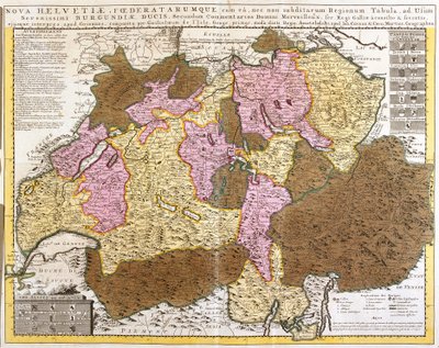 Carte de la fédération suisse (gravure) - Guillaume Delisle