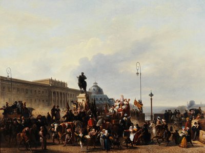 Mascarade sur le Pont Neuf - Guillaume Frederic Ronmy