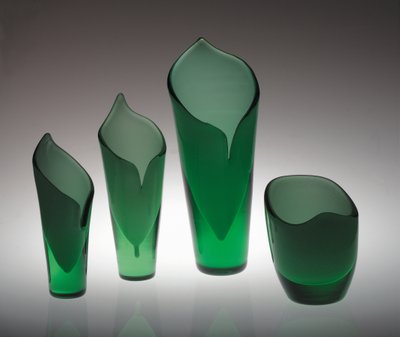Trois vases Calla et un bol - Gunnel Nyman