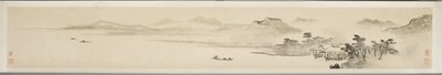 Paysage avec pêcheur et poème (encre sur papier) - Guo Xu Guo Xu