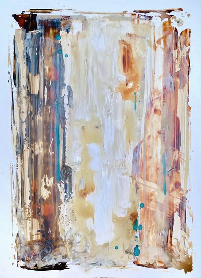 Abstrait bleu sarcelle aux tons terreux - Gustaf Tidholm