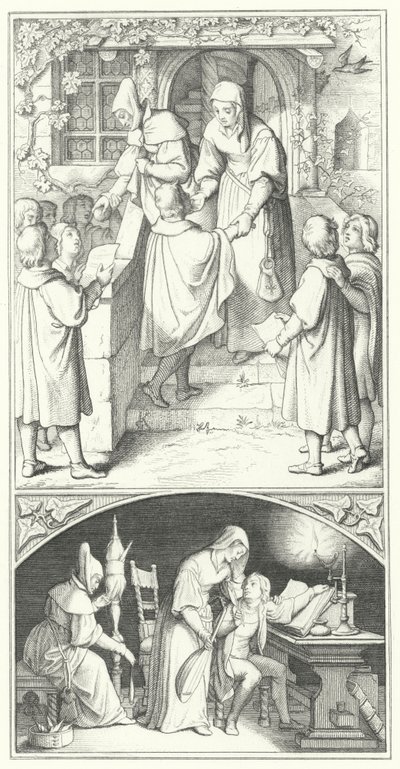 Martin Luther jeune étudiant chantant dans la ville d