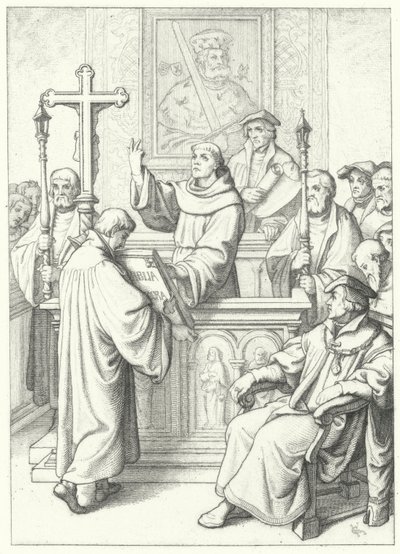 Martin Luther reçoit son doctorat par Andreas Karlstadt à l