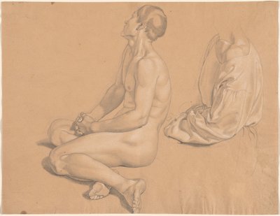 Un homme assis nu puis vêtu - Gustav Heinrich Naeke
