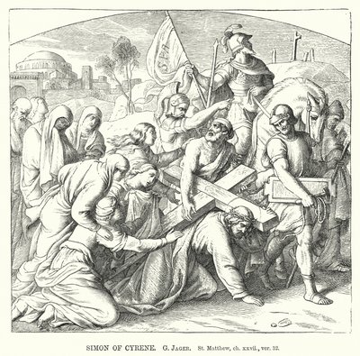 Simon de Cyrène, Saint Matthieu, ch xxvii, ver 32 - Gustav Jager