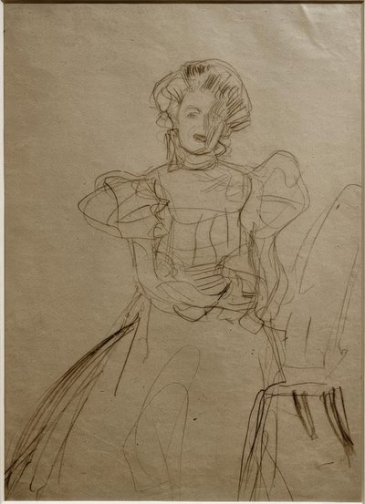 Portrait de Sonja Knips – Assise sur une chaise de face - Gustav Klimt
