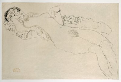 Femme nue tournée vers la gauche - Gustav Klimt