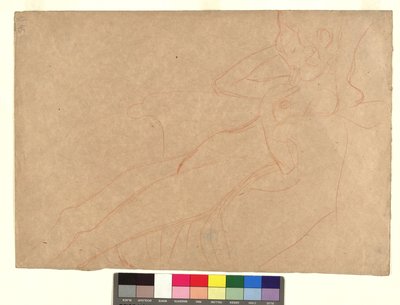 Nu féminin de profil appuyé dans un fauteuil - Gustav Klimt