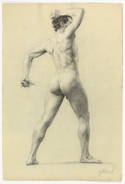 Nu masculin de dos, c.1880 - Gustav Klimt