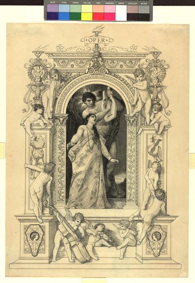 Opéra (modèle pour : Gerlach & Schenk, Allégories et emblèmes, vol. 1, no 64a) - Gustav Klimt