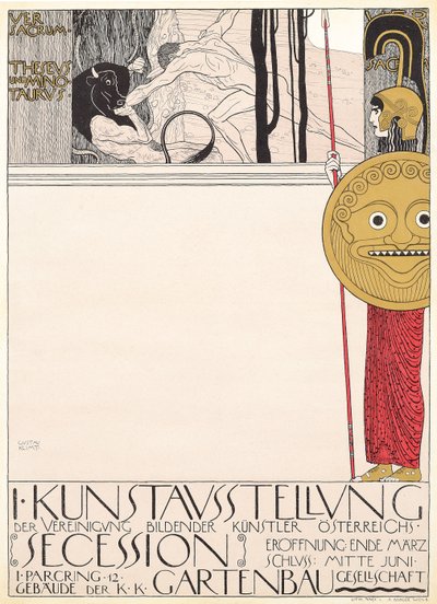 Affiche pour la Première Exposition Sécessionniste à Vienne en 1898 - Gustav Klimt