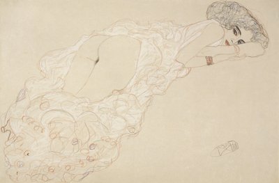 Nu couché sur le ventre et tourné vers la droite - Gustav Klimt