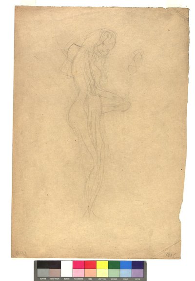 Nu féminin debout de profil vers la droite - Gustav Klimt