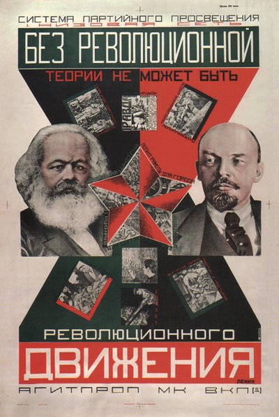 Il ne peut y avoir de mouvement révolutionnaire sans théorie révolutionnaire Affiche, 1927 - Gustav Klutsis