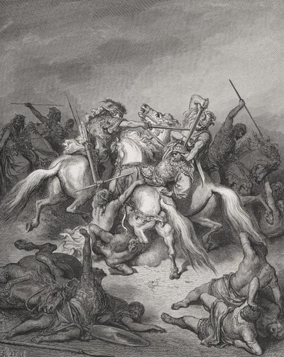 Abishai sauve la vie de David, Samuel 2:17, illustration tirée de 