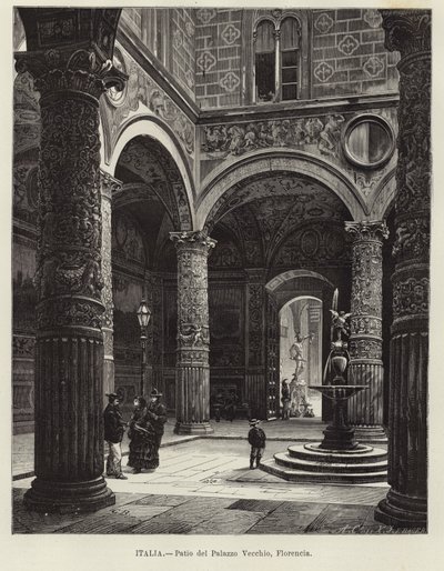 Italie - Cour de Palazzo Vecchio, Florence - Gustave Bauernfeind