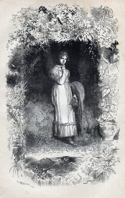 Portrait de Fantine amoureuse de Tholomyès - Illustration par Gustave Brion pour « Les Misérables - Première partie : Fantine » de Victor Hugo - Gustave Brion