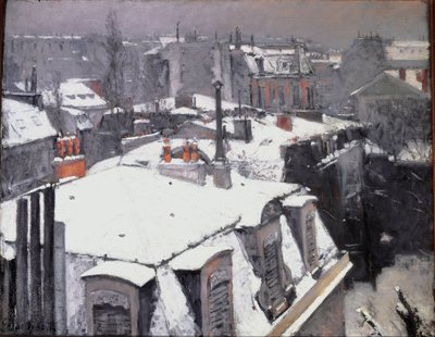 Vue des toits (Effet de neige) - Gustave Caillebotte