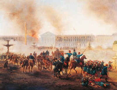 Bataille sur la Place de la Concorde à Paris, pendant les derniers jours de la Commune - Gustave Clarence Rodolphe Boulanger