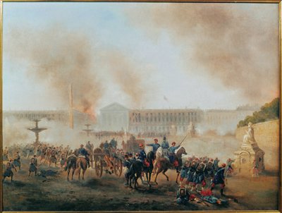 La Commune : bataille sur la place de la Concorde ... (peinture sur toile) - Gustave Clarence Rodolphe Boulanger