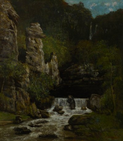 Paysage avec une cascade - Gustave Courbet