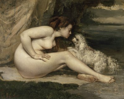 Femme nue avec un chien - Gustave Courbet