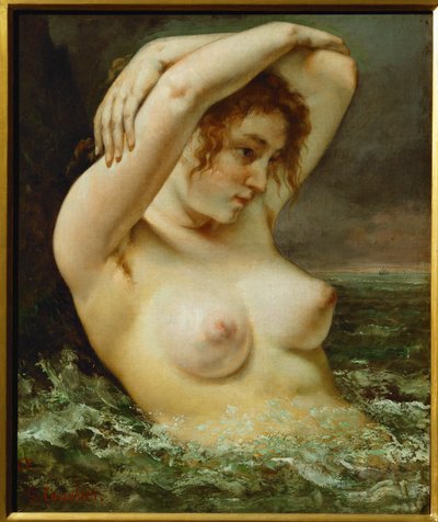 Femme et vague (huile sur toile) - Gustave Courbet