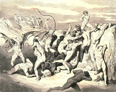 Ah! Comment ils les ont fait bondir à la première rayure!, c1890 - Gustave Dore