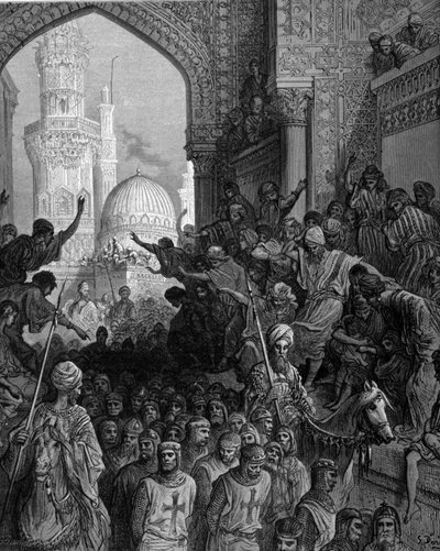 Arrivée au Caire des prisonniers croisés, gravure de Gustave Doré. XIXe siècle. - Gustave Dore